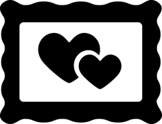 Painting With Two Hearts Svg Line Art, Free Vectors File
